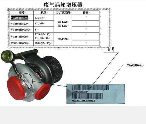Compressor de componentes ETS de carroceria de aço para o motor Sinotruk HOWO Turbo Wd615.47 Vg1560118229